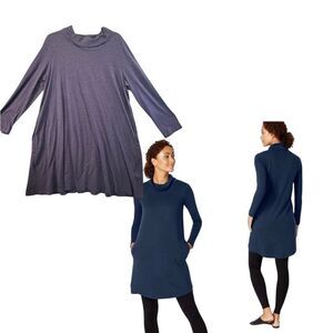 Xl Purple J. JILL Pure Jill 70% PIMA COTTON
30% TENCEL® LYOCELL Turtleneck Dress
